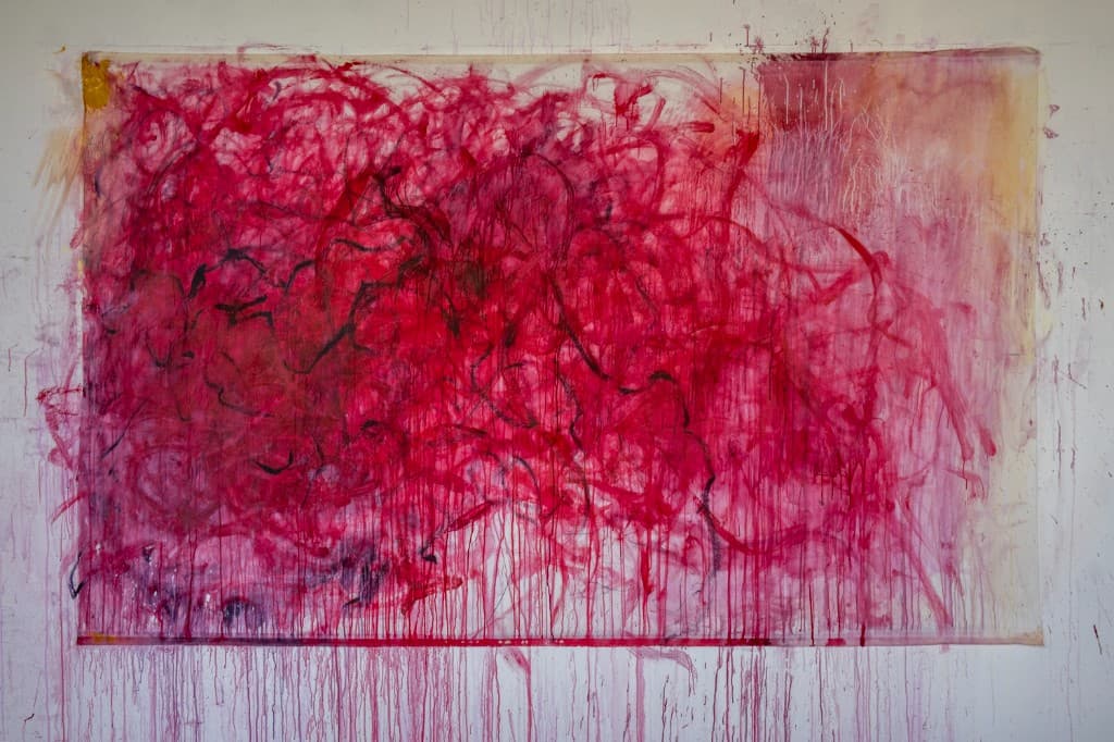 Big Red, 2025 — acrylic and graphite on canvas by Alexei Kolakis-Landon