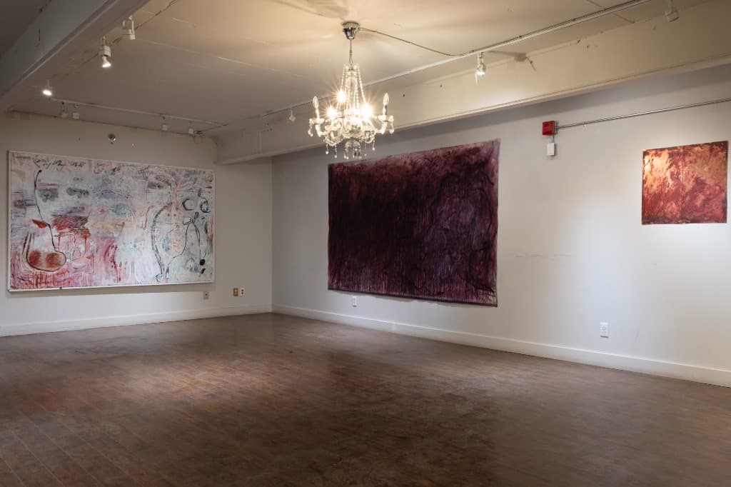 Partial exhibition view of Ceremony, 2026 — duo exhibition with Tomas Dessureault, Montreal